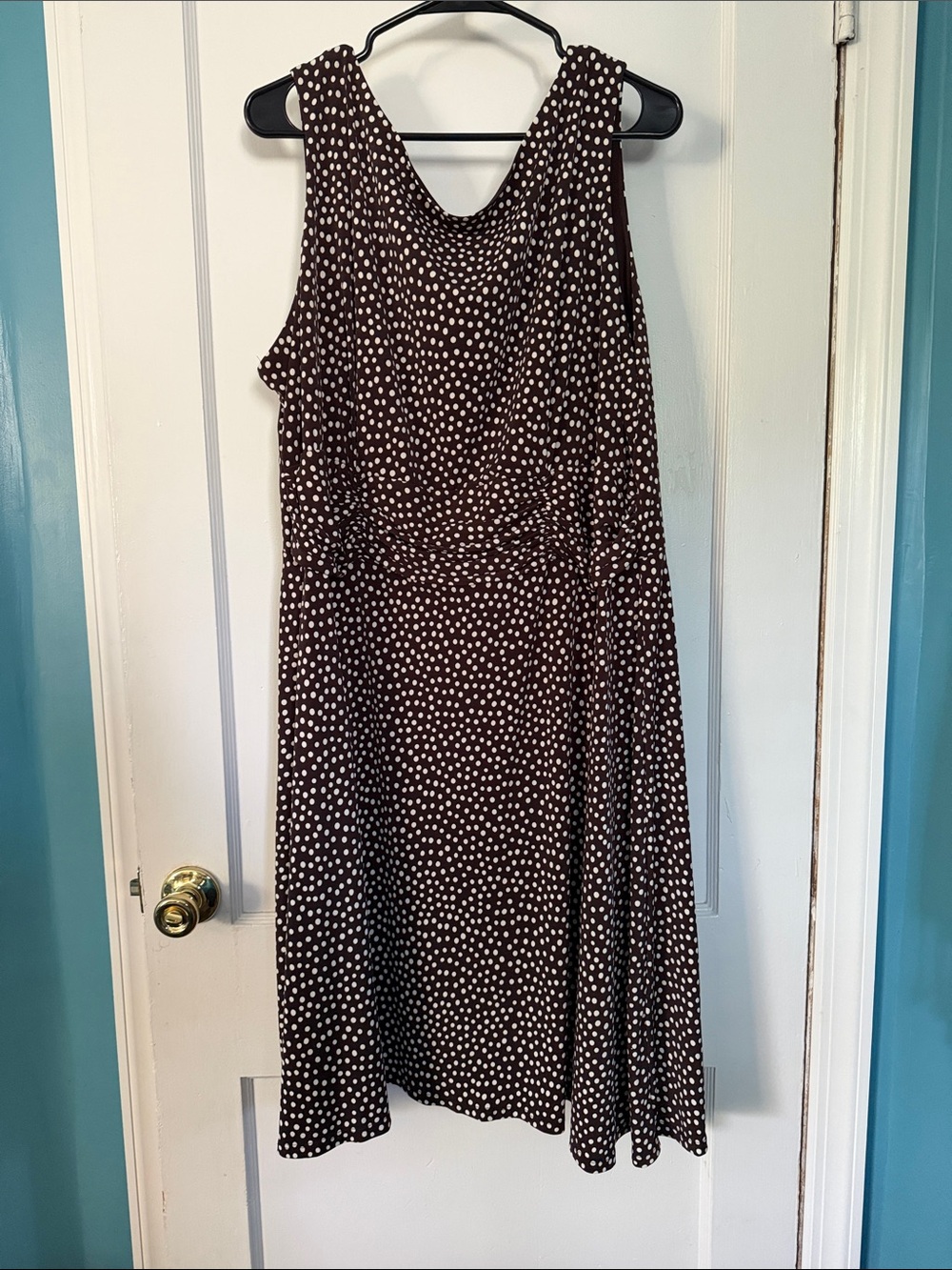 Jessica Howard Brown and White Polka Dot Midi Dress